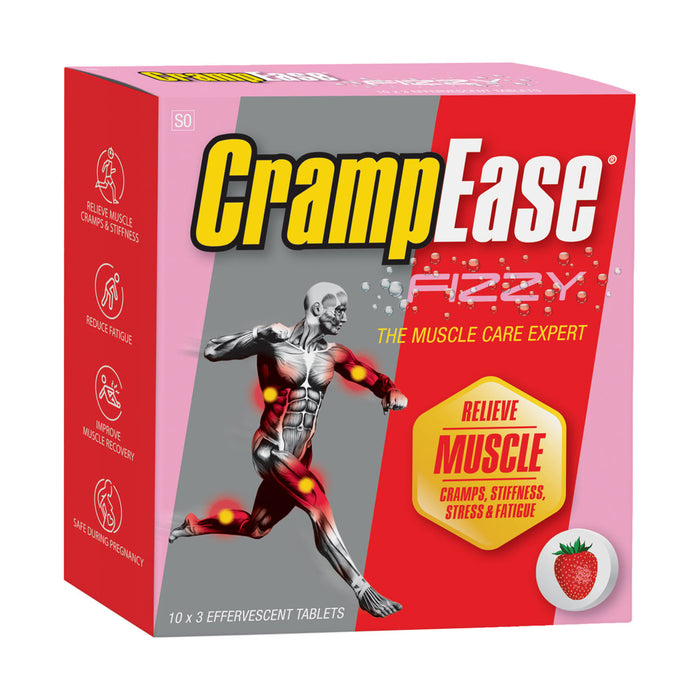 CrampEase Fizzy Strawberry 30 Effervescent Tablets