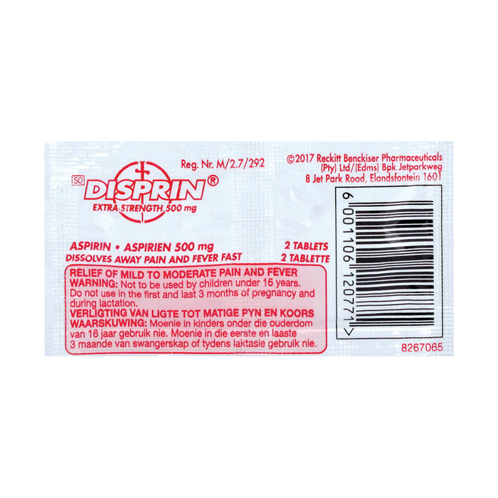 Disprin Extra Strength 500mg 2 Tablets