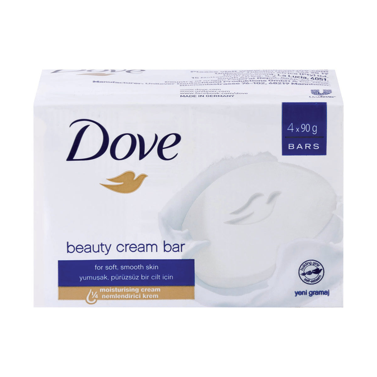 Dove Beauty Bar White 90g X 4 Bars Maximed