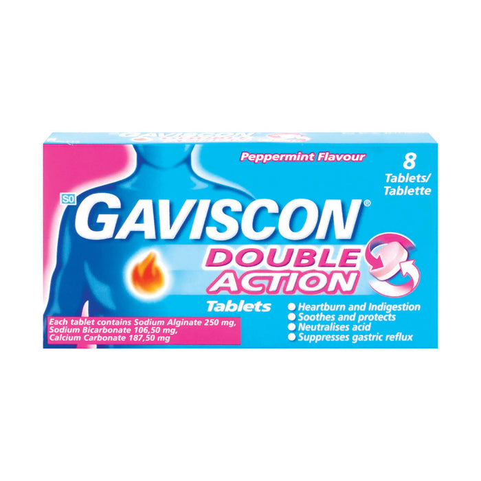 Gaviscon Peppermint Double Action 8 Tablets