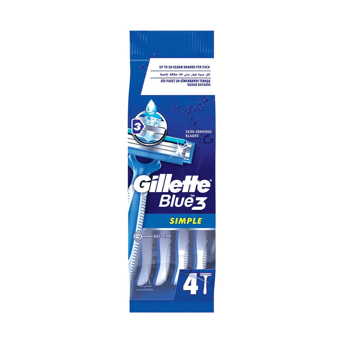 Gillette Blue Simple 3 Men's Disposable Razor 4  Razors