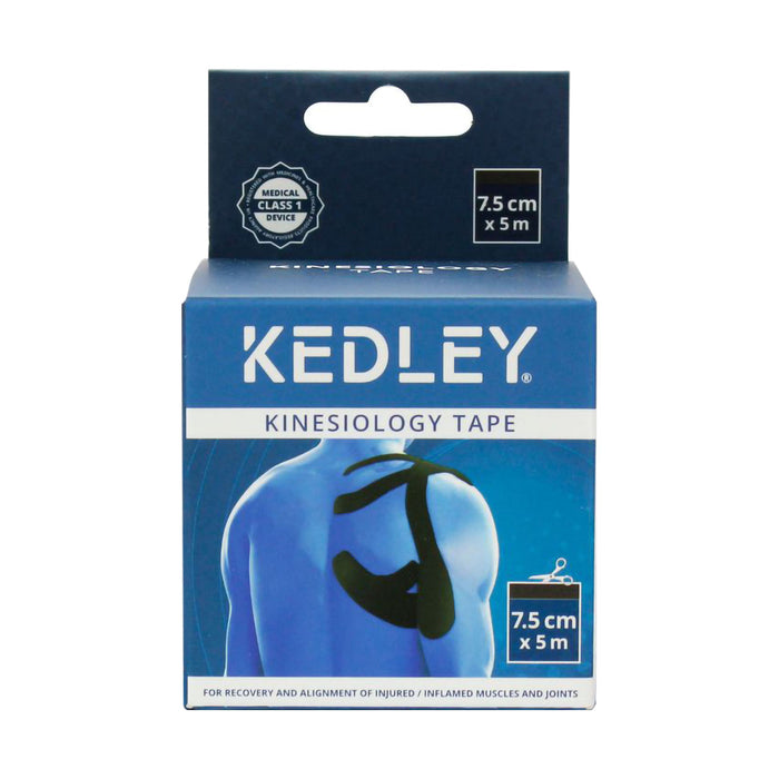 Kedley Kinesiology Tape Black 7.5cm x 5m