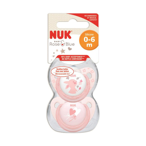 NUK Silicone Rose Soother 0-6 Months