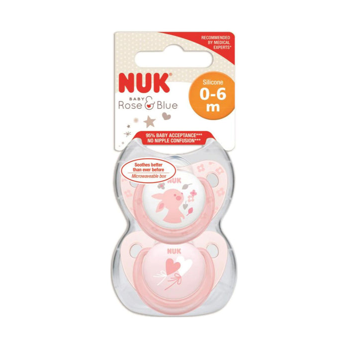 NUK Silicone Rose Soother 0-6 Months