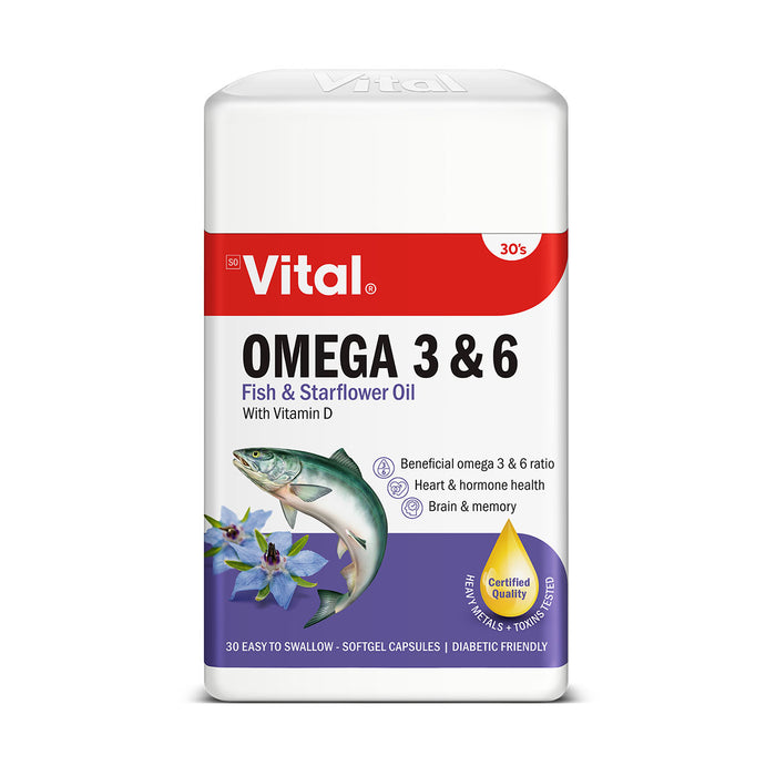 Vital Omega 3 & 6 30 Capsules