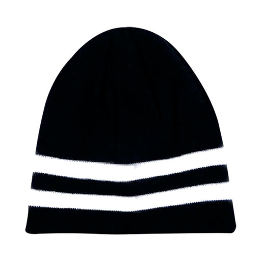 Cosy Black & White Striped Beanie